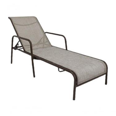 Imagem de Espreguiçadeira Modelo Sling Em Tela E Alumínio Bege
