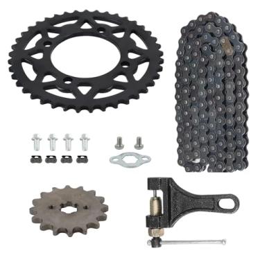 Imagem de Corrente 420 41 dentes roda dentada traseira 76 mm dianteiro 16 dentes 17 mm com disjuntor de corrente para chinês 50 70 90 110 125cc SSR CRF50 CRF70 XR50 Mini Bike ATV Go Kart Taotao Coolster Pit