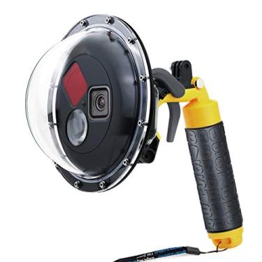 Imagem de SOONSUN Porta Dome para GoPro Hero 9 preta, caixa de proteção com lente cúpula à prova d'água com gatilho e alça flutuante para câmera preta GoPro HERO9, filtro vermelho alternável integrado e filtro macro 10x