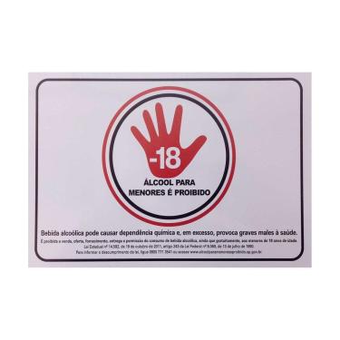 Imagem de Placa Sinalização Álcool Proibido Menor 18 Anos - Ps103 F5E