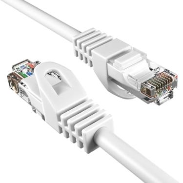 Imagem de Cabos Direct Online Cat5E Cabo de patch Ethernet branco Cat5 RJ45 para rede, PS4, Xbox, Modem, roteador, PC, laptop, Smart TV, Branco, 15ft
