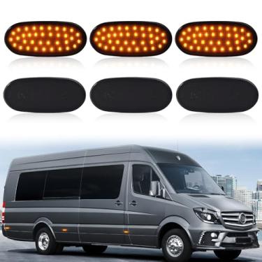 Imagem de Gempro Luzes LED de Marcador Lateral para Mercedes Benz Sprinter W906 VW Crafter Lâmpadas Marcadoras Âmbar, Lente fumê 6 peças