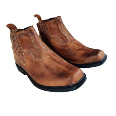 Imagem de Bota Botina de Couro Legitimo Confortável Artesanal Unissex (Wiskey, BR, Adulto, Numérico, 41)
