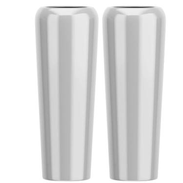 Imagem de Kit 2 Vasos Fibra De Vidro 80cm Florida M Decorativo Vietnamita (Prata)