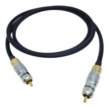 Imagem de Cabo Rca Subwoofer Ativo Tiaflex Conector Nakamichi Preto, 0,5m