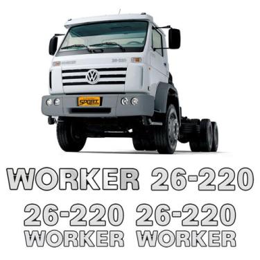 Imagem de Kit De Adesivos 26-220 Worker Emblema Caminhão Volkswagen - SPORTINOX