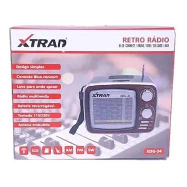 Imagem de Radio Portatil Retro Vintage Antigo Am-fm Bt Xdg-34 - xtrad