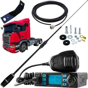 Imagem de Rádio Px 80 Canais Antena Argentina Black Cabo 5,5m Suporte Carona Sca