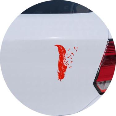 Imagem de Adesivo de Carro Caneta Pena de Pássaros - Cor Vermelho - Melhor Adesi