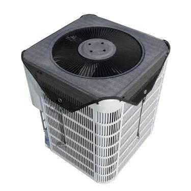 Imagem de elitegadget Capa de ar condicionado central para unidades externas - capa de ar condicionado de malha de proteção de folhas de proteção de ar condicionado universal para ambientes externos (71 x 71