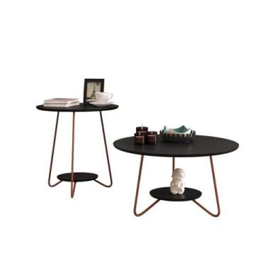 Imagem de Kit Mesa Centro e Mesa Apoio Decoração para Escritório e Sala Liz Core