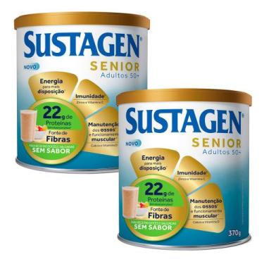 Imagem de Kit 2 Complemento Alimentar Sustagen Senior Adultos 50+ Sem Sabor 370g