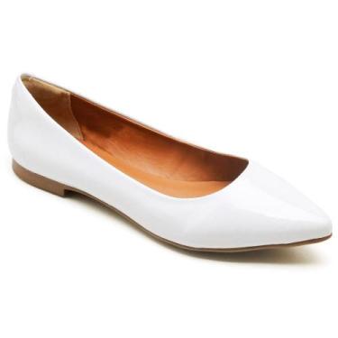 Imagem de Sapatilha Feminina Couro Liso Bico Fino Casual Conforto Leve - Rubim C