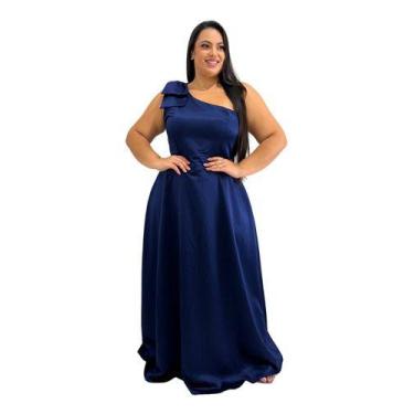 Imagem de Vestido Festa Longo Plus Size De Um Ombro Só Laço + Gravata - Lia Bent
