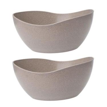 Imagem de 2un Tigela saladeira bowl oval 1,9lt servir cinza petra - Evo