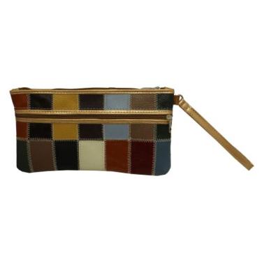 Imagem de Bolsa de Mão Retalhos em Couro Alça Curta BLSR178 - Doras Bolsas, Colo