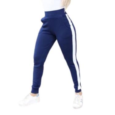 Imagem de Calça Jogger Feminina No Crepe de Malha - Momento vestido, M, Azul mar