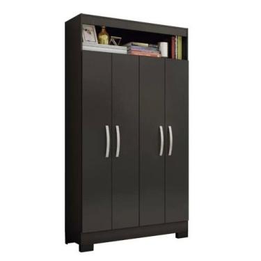 Imagem de Armário Multiuso 4 Portas e Nicho NT4040 com Pés Notável, Preto Tx