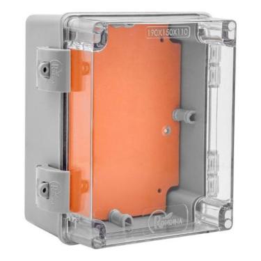 Imagem de CAIXA ROHDBOX 190x150x90MM CINZAT.TRANSP IP 68 - COMPLETA - Rohdina