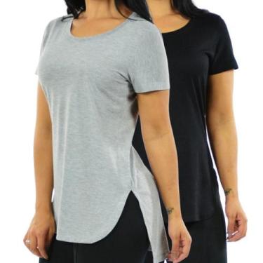 Imagem de Kit 2 Blusas Mullet Gola Redonda Feminino - Vesttuario, GG, Preto, Cin