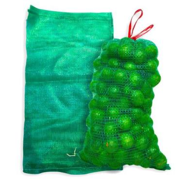 Imagem de 100 Sacos Rafia 34X77 Rede Verde P/ 13kg Frutas Legumes - PMG Embalage