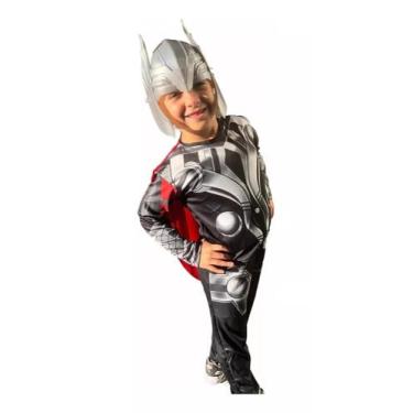 Imagem de Fantasia Infantil do Thor Longa Com Enchimento e Máscara - RR Store, P