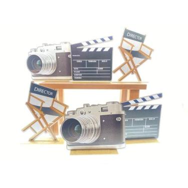 Imagem de Kit Display de Mesa 6 Peças Para Festa Cinema MDF - Juju Brasil
