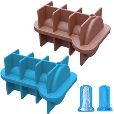 Imagem de Molde de cubo de gelo para brincadeira de adulto, modelo engraçado de silicone personalizado para Stanley Cup, ferramenta de molde de blocos de gelo DIY para uísque, coquetéis, café, artigos de festa