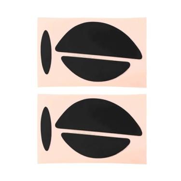 Imagem de LT Easiyl 2 conjuntos de pés de mouse skate jogo mouse espessura 0,6 mm material PTFE almofada deslizante lisa compatível com Logitech MX518 V.2 G400 G400S preto