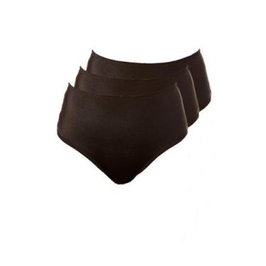 Imagem de Kit com 3 Calcinhas Alta Chanson Demillus 57850, Preto, EG