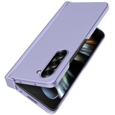 Imagem de JUNAUTTB Capa para Samsung Galaxy Z Fold6, proteção de dobradiça, capa protetora rígida de policarbonato fosco, ajuste fino simples, com proteção de lente de câmera, capa de telefone durável, roxo de