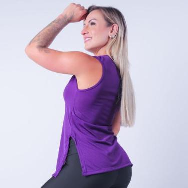 Imagem de Regata Feminina Roxa em Dry Fit  - Fitmoda, Roxo, M