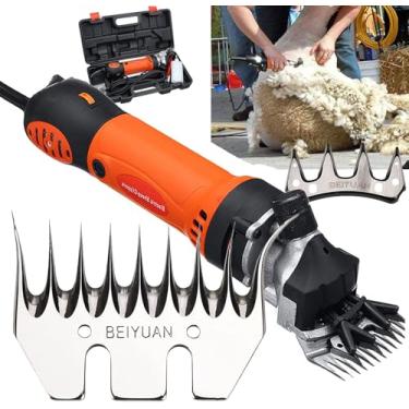 Imagem de Tosquiadeira elétrica para tosquiar ovelhas -1200W 220V 6 velocidades de marcha, (para novatos/qualificados), para lã de pele em ovelhas, cabras, gado e outros animais de estimação, 9 （dobra