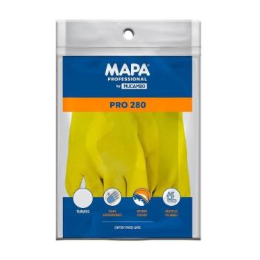 Imagem de Luva Mucambo 280 Flex Profissional Flocada Amarela Tamanho XG - Embala
