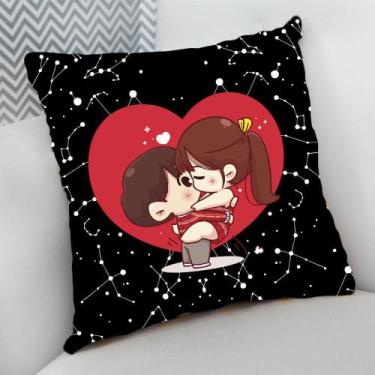 Imagem de Almofada Decorativa Cheia c/ Zíper 40x40 Dia dos Namorados Beijos Galá