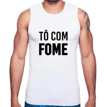 Imagem de Regata Tô com fome - Foca na Moda, Branco, GG