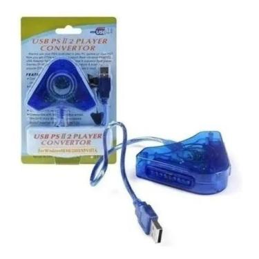Imagem de Adaptador Usb Duplo Compatível Controles Ps2 E Ps1 Para Pc Ps3 Noteboo