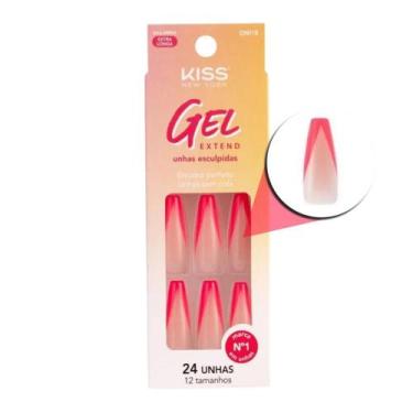 Imagem de Unhas Postiças Kiss Ny Gel Extend Bailarina Com 24un Gn01b - KISS NEW 