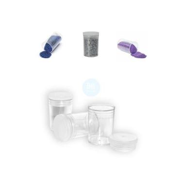 Imagem de Pote De Plastico 10ml Para Glitter Lantejoula Com Tampa J10 50und - Em