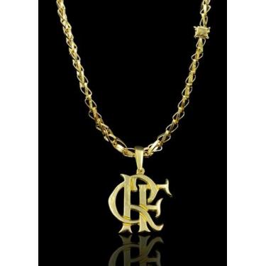 Imagem de Corrente Elo x Moeda antiga + Pingente Flamengo - Lobin jóias