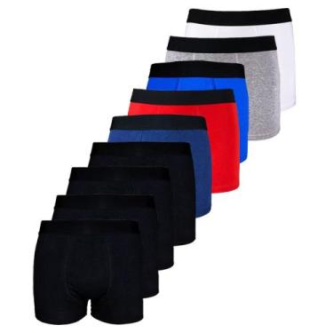 Imagem de Kit 9 Cuecas Boxer Box Algodão Cotton Lisa Básica Casual - Try Basics,