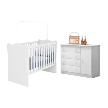 Imagem de Jogo De Quarto Completo Para Bebê Doce Sonho Qmovi - Branco