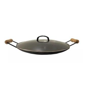 Imagem de Chapa Disco de arado Para Cozinhar - Com Tampa Em Vidro 41 Cm - Decobr