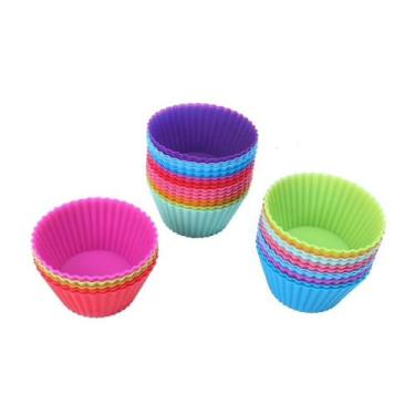 Imagem de 36 Mini Forminhas De Silicone Para Assar Cupcakes, Doces - Neoimp