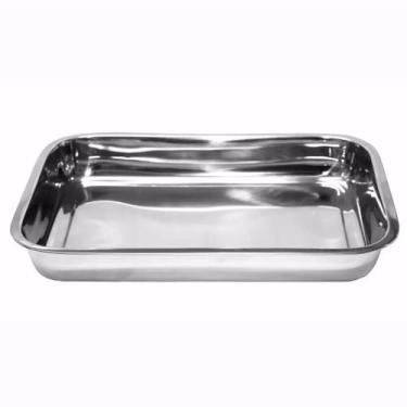 Imagem de Assadeira Forma Retangular Alta Aço Inox 32 X 22 X 4Cm - Kehome