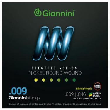 Imagem de Encordoamento Guitarra Giannini Híbrida Electric GEEGSTH9 Nickel .009