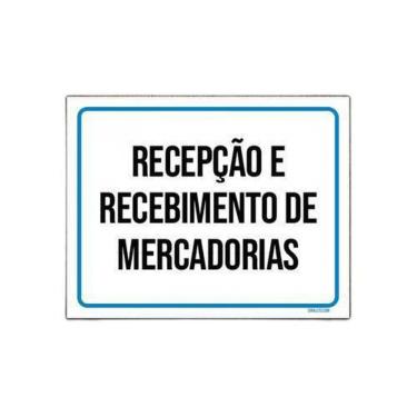 Imagem de Placa Sinalização Recepção Recebimento Mercadorias 18x23 5un