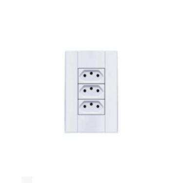 Imagem de 3 tomadas mdl 10a 4x2 branca linha mares 1516 romazi