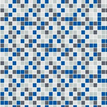 Imagem de Papel de Parede Autocolante Pastilhas Quadriculadas Tons De Azul E Cin