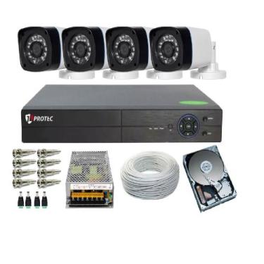 Imagem de Kit 4 Câmeras Segurança Monitore Sua Casa Celular 24 Horas - Protec